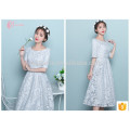 Short Sleeve Tea-Length Alibaba Suzhou Factory Formal Bridesmaid Dress